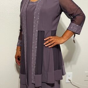 new elegant dress, purple, two pieces.